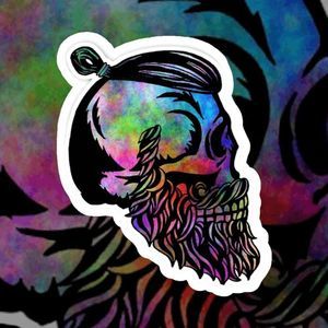 Tie Dye Viking Skull Sticker